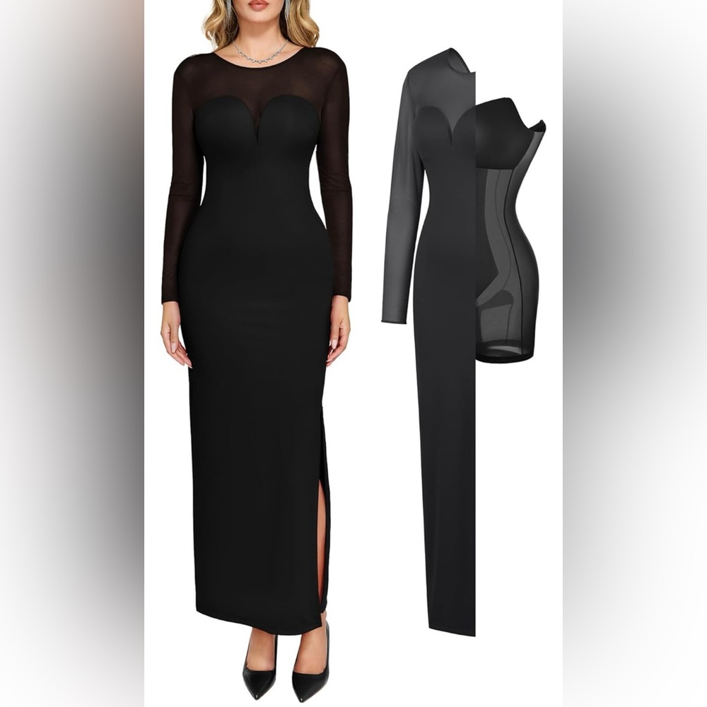 Popilush NWT Elegant Black Maxi Dress